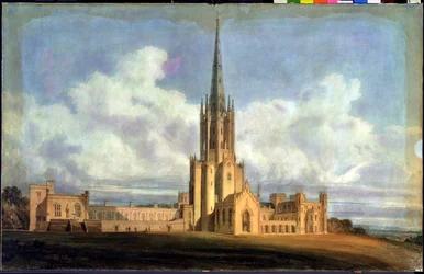 Diseño proyectado para la Abadía de Fonthill, Wiltshire, 1798